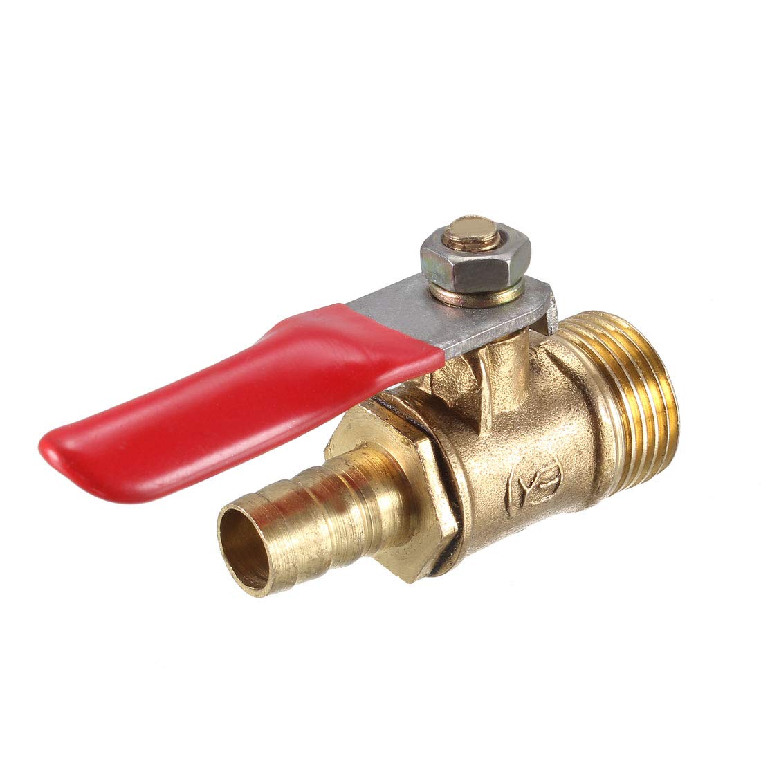 uxcell Brass Air Ball Valve Shut-Off Switch G3/8 Male to 5/16" Hose Barb Pipe Tubing Fitting Coupler 180 Degree Operation Handle