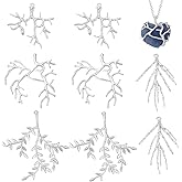 PH PandaHall 8pcs 4 Styles Branch Shape Blanks, Brass Pendant Trays Bezel Metal Claw Cage Pendant Frames Pendants Holder for Irregular Gemstone Cabochons Rhinestones DIY Jewelry Making, Silver