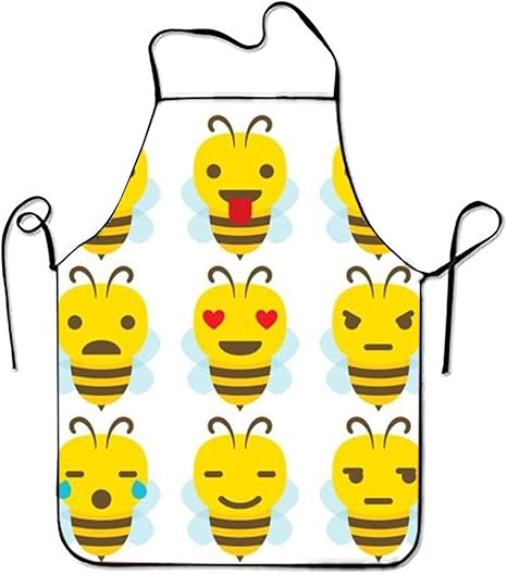 Amazon Funindiy かわいい蜂の顔文字エプロン プリントエプロン レストラン クラフト ガーデニング用 エプロン オンライン通販