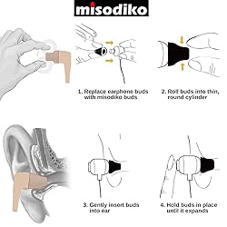 misodiko M300S Memory Foam Earbuds Tips for Shure