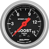 Auto Meter (3302) Sport Comp 2-1/16" 0-15 PSI Mechanical Boost Gauge