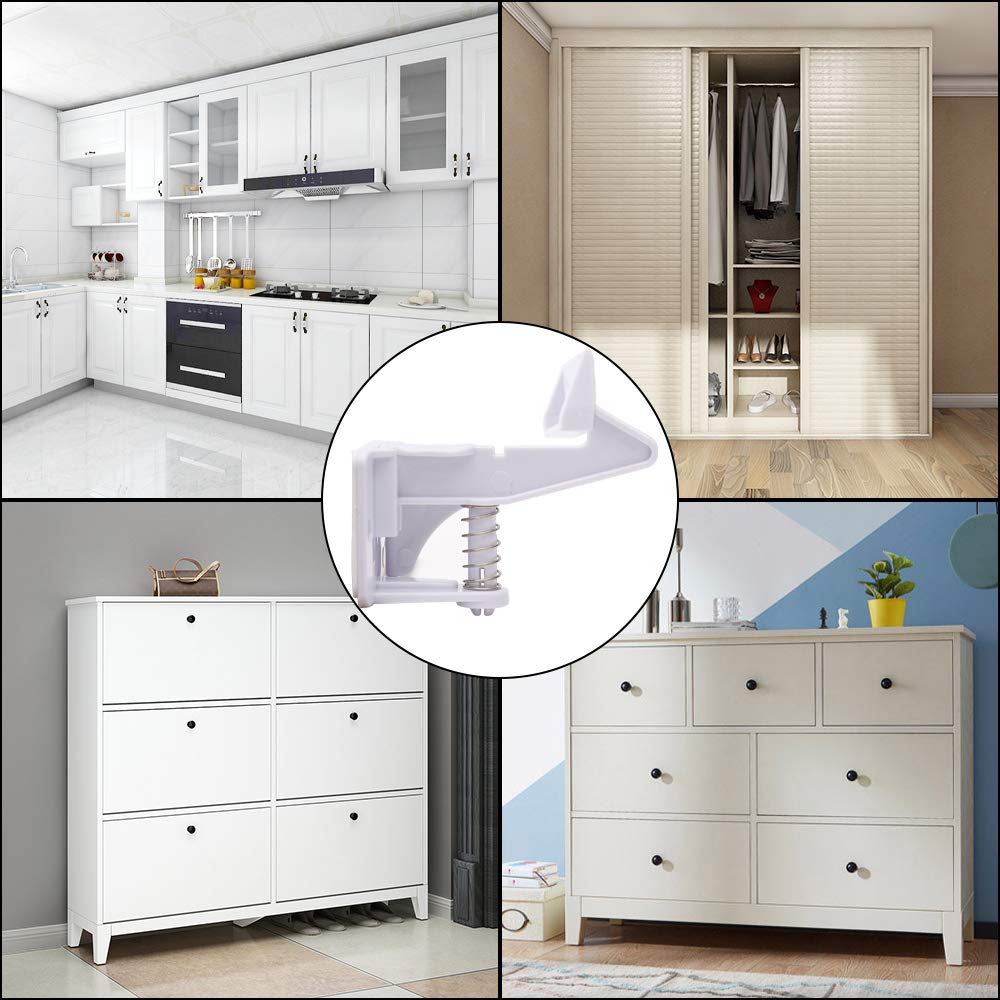10 Pack Child Safety Cabinet Locks Baby Proof Safety Latches With