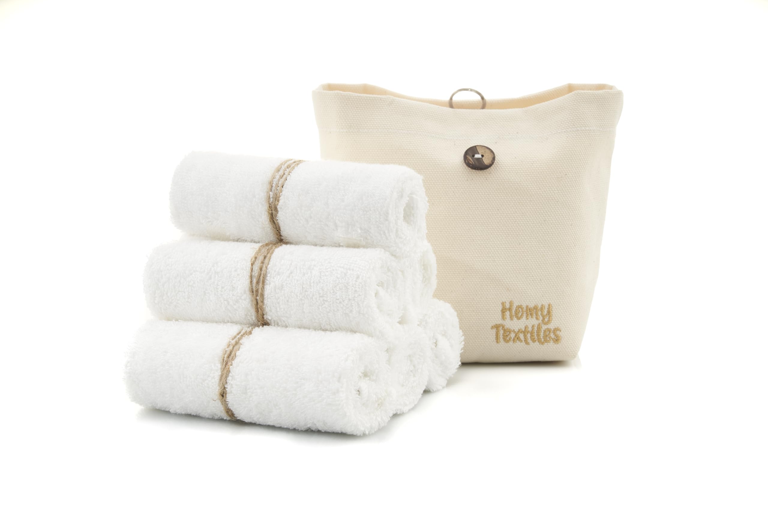 Homy Textiles Bamboo Baby Wash Cloth Flannel Face Cloth Pack of 6 25x25cm Extremely Soft Baby Flannels Face Towels for Sensitive Skin - Decorative 100% Cotton Storage Bag - Reusable Wipes