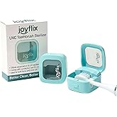 joyflix UV-C Toothbrush Sanitizer | Portable & Rechargeable | 99.9% Sanitization with Heating Function | Magnetic Mount, Travel-Friendly & Compact Design (Aqua Blue)