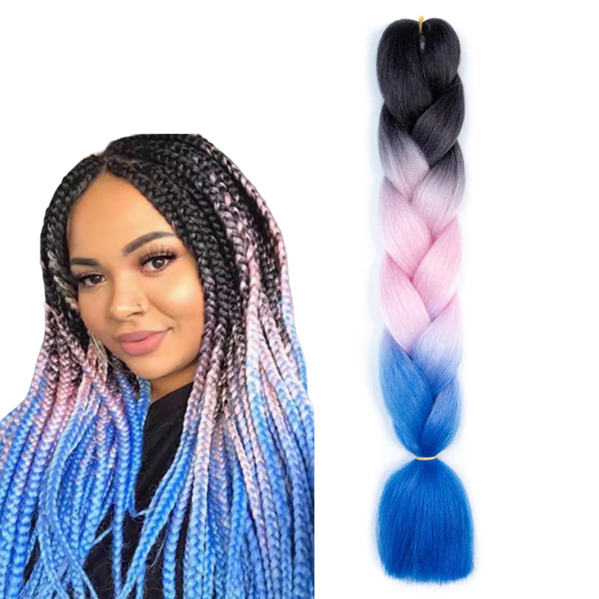 prinfantasy Braid Hair Extensions for Braiding Crochet Twist Hair GBBZ090, 24 inch