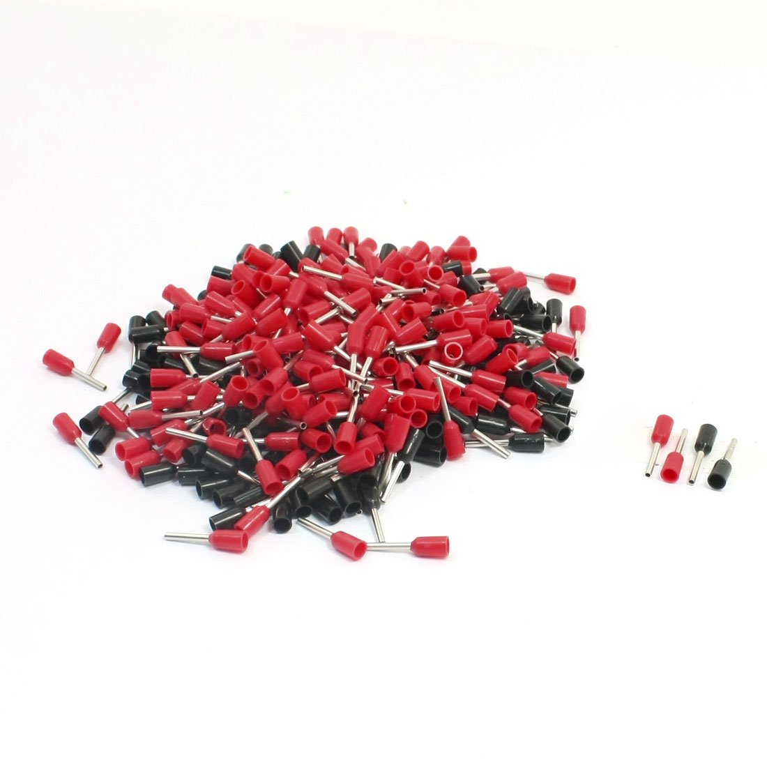 sourcing map 22 AWG Wire Black Red Sleeve Pre Insulation Ferrules E0508 190 Pieces