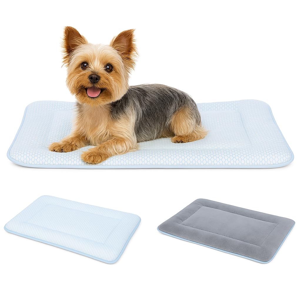 Photo 1 of Mewfort Woofry Dog Bed Mat for Crate, Reversible Cooling Mat for Dogs, Warming Dog Cooling Mat, Machine Washable, Lightweight, Portable, Pet Hair Repellent, All Season Comfort, 20''*16''