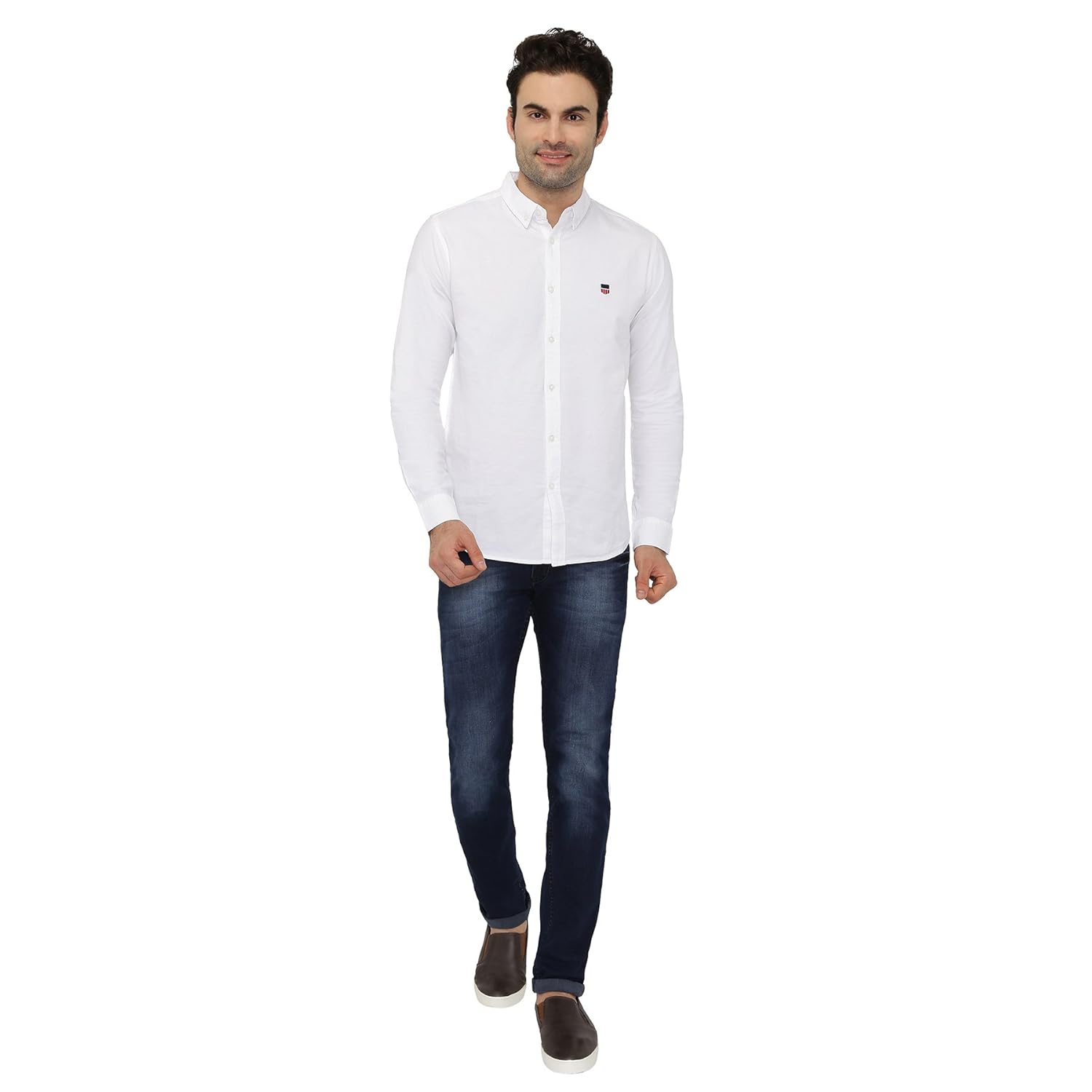 the cotton company men's 100% cotton oxford shirt - white
