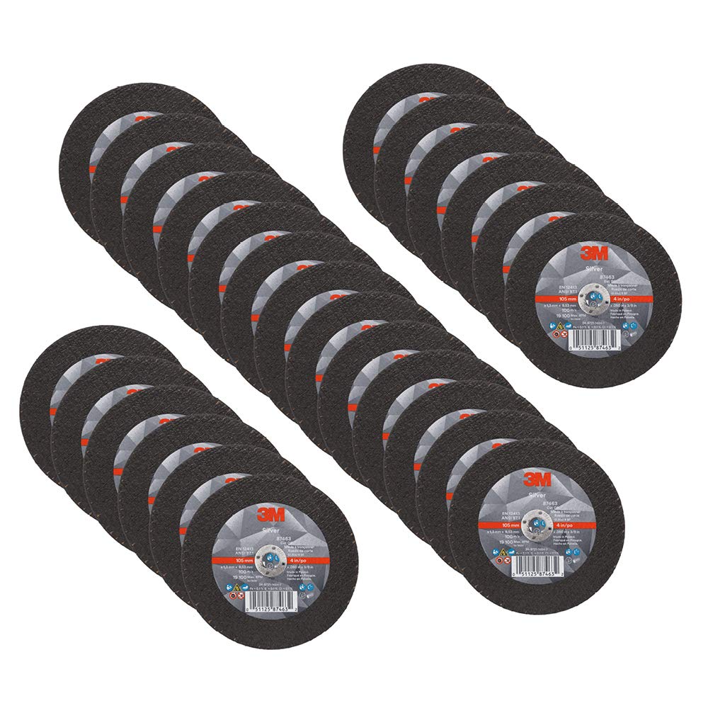 3M Silver Cut-Off Wheel, 87463, T1, 4 in x .050 in x 3/8 in,black