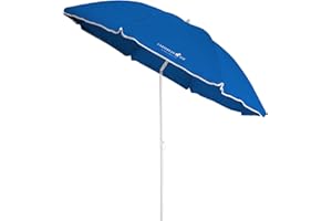 CARIBBEAN JOE Beach Umbrella, Portable Outdoor Sun Umbrella With UV Protection, Shoulder Carry Bag, Full 6 ft Arc