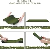 YSAGi Non-Slip Desk Pad 60x35 cm Grass Green Waterproof PVC Leather view 6