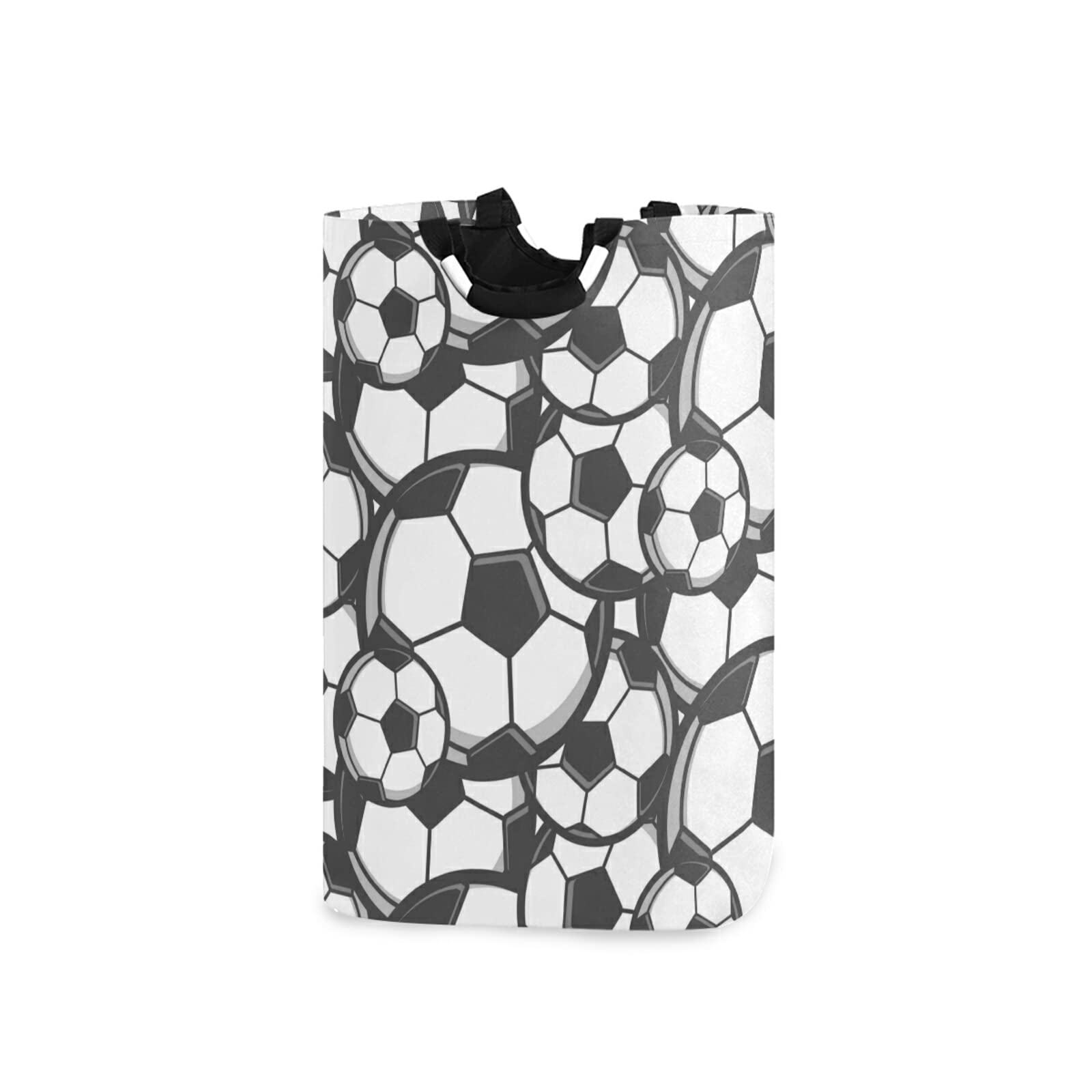 xigua Black White Football Laundry Hamper Large Waterproof with Handle Laundry Baskets Foldable Lightweight Durable Store Basket for Bathroom Bedroom
