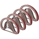 1/2 Inch x 18 Inch Sanding Belts, 4 Each of 60/80/120/180/240 Grits, Belt Sander Tool for Woodworking, Metal Polishing, 20 Pa