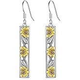 CUOKA MIRACLE Daisy Earrings For Women S925 Sterling Silve Daisy‘s Flower Earring Sunflower Earrings Daisy Jewelry Gifts For Women