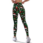 DROEYROEST Womens High Waist Workout Leggings Printed Tummy Control Running Sports Yoga Pants