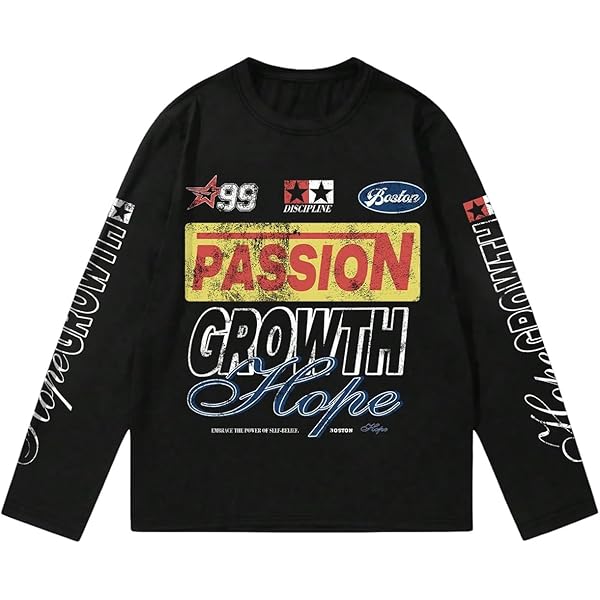 RoseSeek Men's Number Print Jersey Tops Graphic Tee Long Sleeve