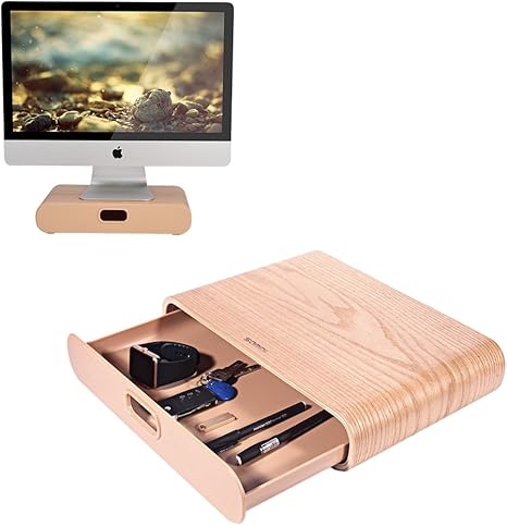Monitor Stand Samdi Wooden Computer Monitor Riser With Desk