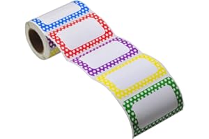 L LIKED 250 Stickers - 3.5" x 2.25"Colors Plain Name tag Labels with Perforated Line for School Office Home (Star - 250 Labels)