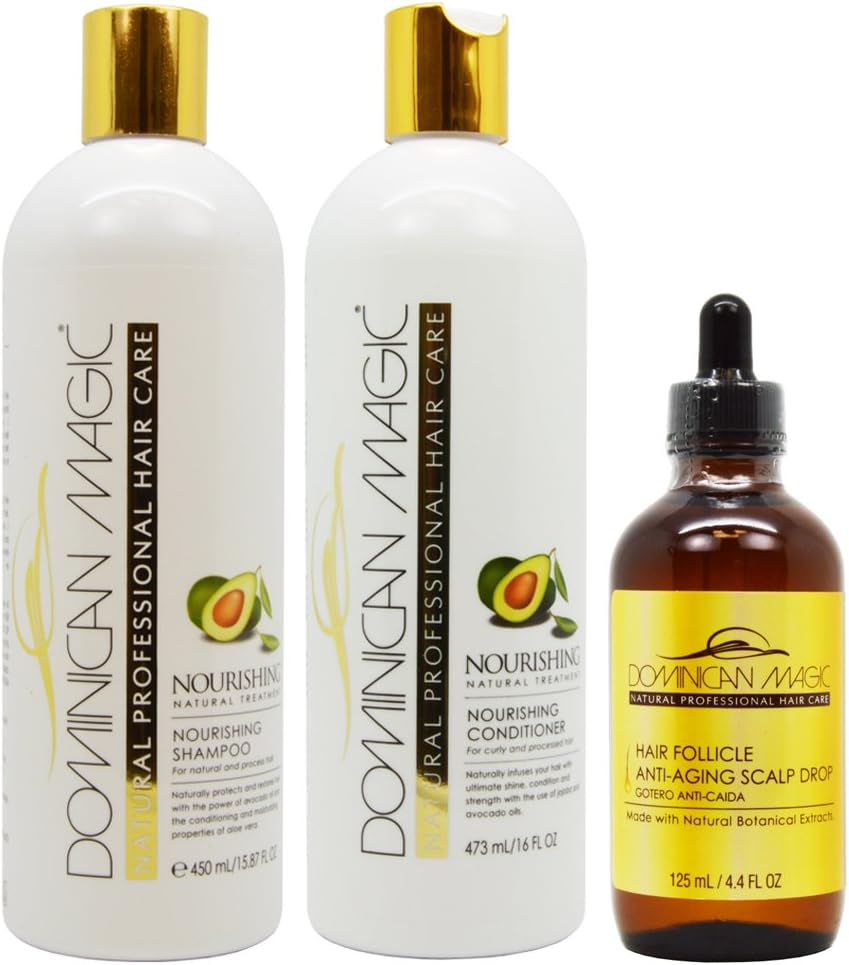 Dominican Magic Nourishing Shampoo & Conditioner & Anti Aging Scalp Drop 4.4oz "Set"