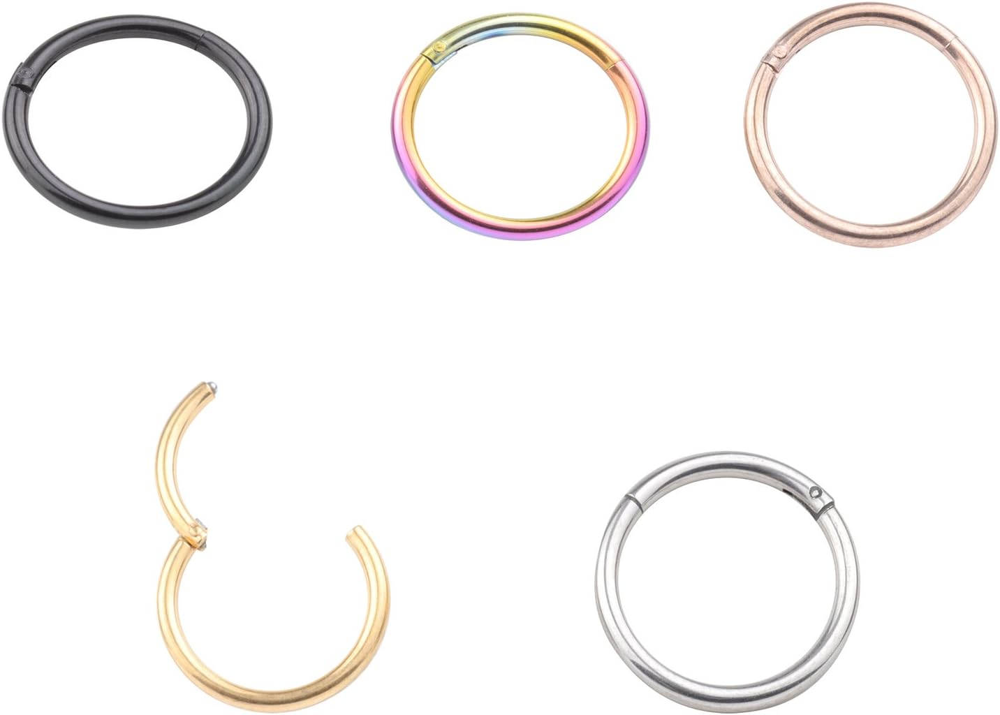 Feiyan 18G 3-6pcs Steel Septum Piercing Nose Ring Hoop Earring Piercing 10mm