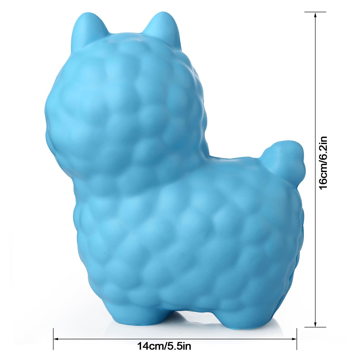 Squishy Cute Alpaca Jumbo Sheep Super Slow Rising Scented Fun Animal Toys (Blue)