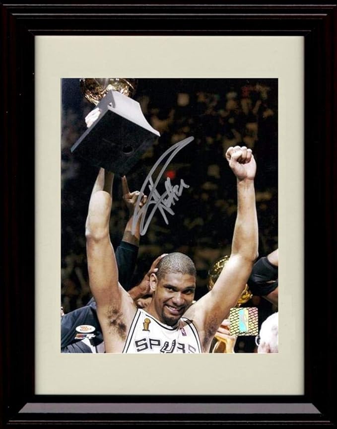 Amazon Framed Tim Duncan Autograph Replica Print Arms Up With 