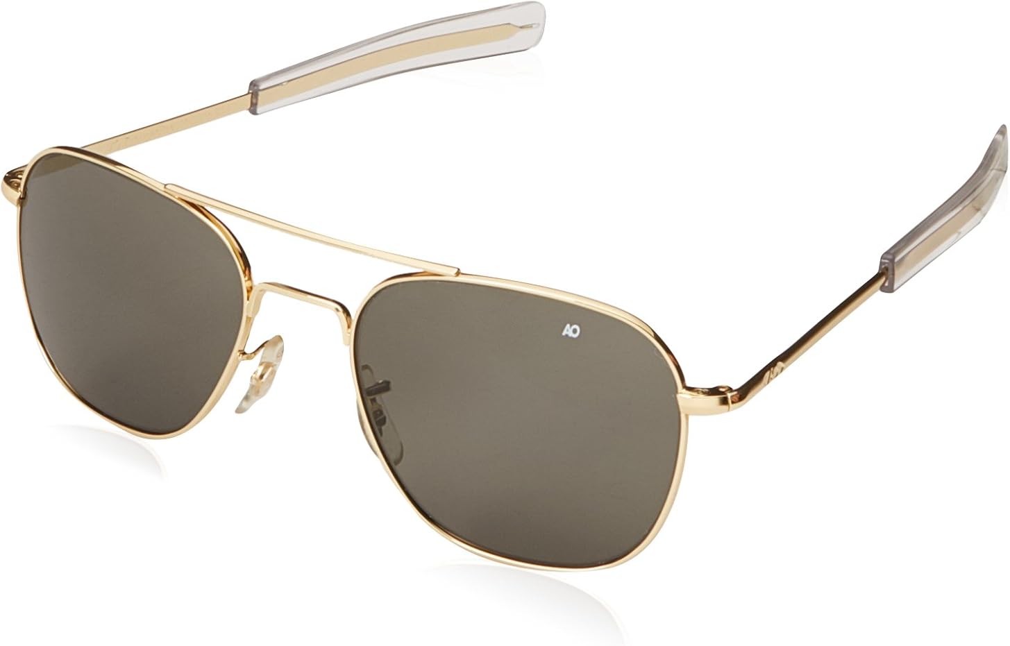 American Optics Flight Gear Original Pilot Sunglass, 57-mm Gold Frame with Bayonet Temples, True Color Grey Glass Lens: Clothing