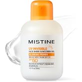 MISTINE Invisible Matte Finish Sunscreen Gel SPF 50, Makeup Primer 2-in-1, No White Cast, Lightweight Blurring Primer, Broad Spectrum for All Skin, Non Comedogenic, Men-friendly 1.01 fl oz/30mL