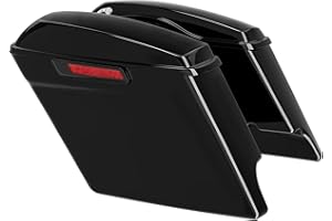 TCMT 5" Motorcycles Stretched Extended Saddlebags Black Latchs Fits For Harley 2014-2024 Touring Models FLT FLHT FLHTCU FLHRC Road King Road Glide Street Glide Electra Glide Ultra-Classic