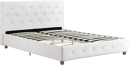 Amazon Com Dhp Dakota Upholstered Faux Leather Platform Bed With