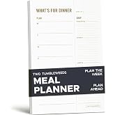Meal Planning Notepad - What's for Dinner Weekly Meal Planner and Grocery List Magnet Pad with Tear-Off Shopping List - Family Dinner Menu for Fridge &amp; Meal Prep - 6x9&rdquo; - 50 Sheets