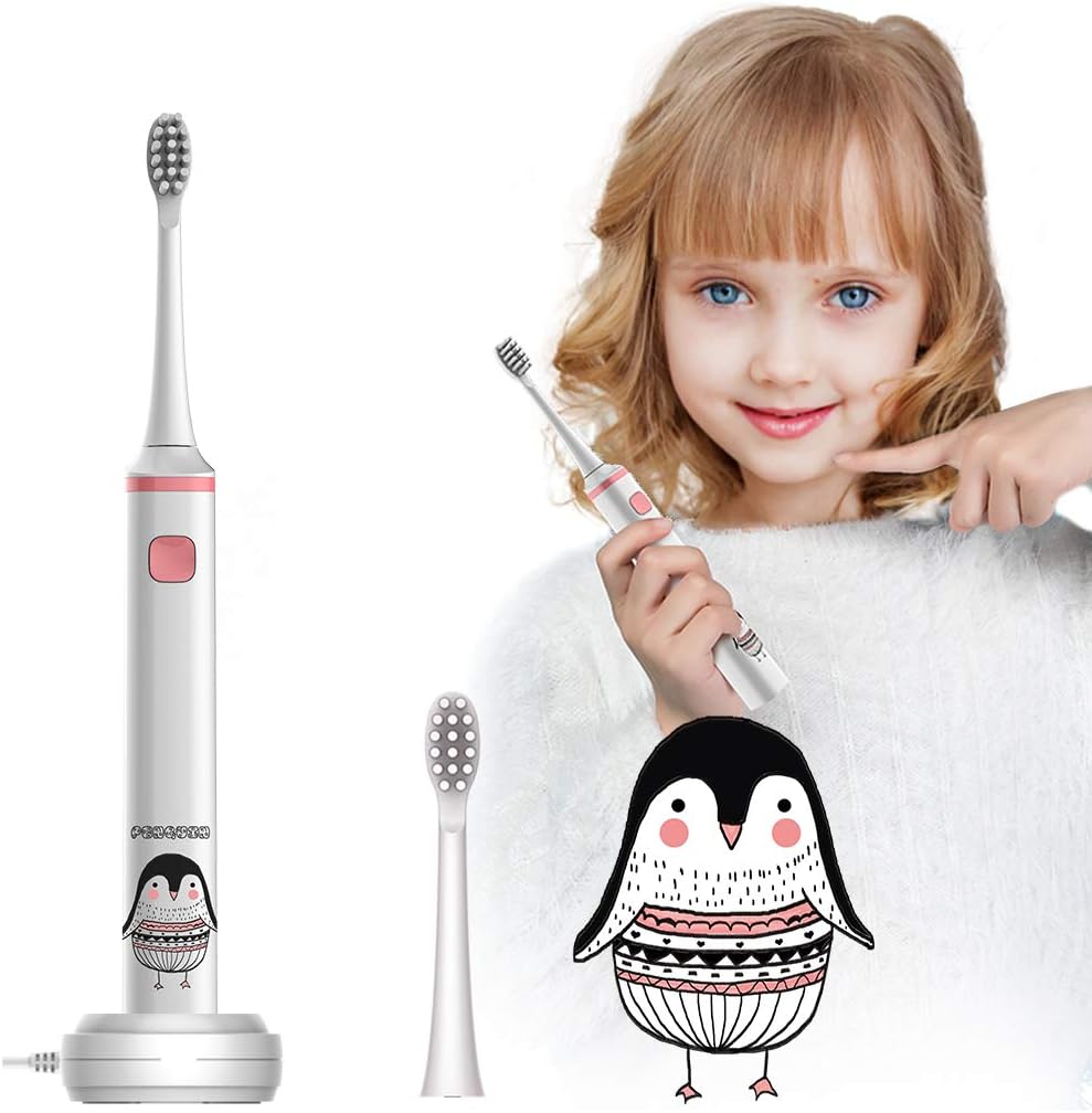 Leyoung Kids Electric Toothbrush, Vibrating Toothbrush for Children Boys and Girls Age 3-13, with Smart Timer Rechargeable Electric Toothbrush, IPX7 Waterproof, Christmas Gift for Kids