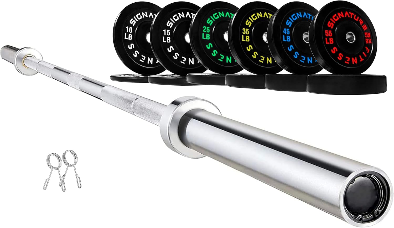 Photo 1 of ***BARBELL ONLY INCLUDED/STOCK PHOTO FOR REFERENCE ONLY

Fitvids Olympic 2' Bumper Plates Set Including 370LB Complete Weight (10Lb to 55LB) & 7FT Olympic Barbell Bar(415 Pounds Total)