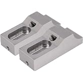 LICAEVEY 2PCS Side Clamp Vise, S136H Mold Steel Hardened Low Toe Clamps, 60kN M8 Arc Jaw Workholding for Milling CNC Machine