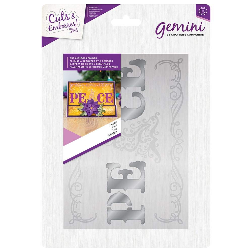 Crafters Companion Gemini Christmas Festive Cut and Emboss Folder-Peace, Multi, One Size