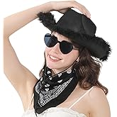 IBASICS Pink Cowgirl Hat with Bandana and Sunglasses - Pink Cowboy Hat for Women and Teens, Fun Cow Girl Hat, Cowgirl Costume