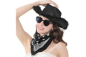 IBASICS Cowgirl Hat with Bandana - Cowboy Hat for Women and Teens, Fun Cow Girl Hat, Wild West Cowgirl Costume