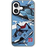 Cairiocoin Sports Shoes Brand Phone Case Compatible with iPhone 16 Case 6.1 inch, Cool Ins Off Classic Sneakers White or Black Label Aesthetic Non-Slip Shockproof Drop Protection Cover