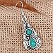 YAZILIND Vintage Green Round Teardrop Embossed Dangle Drop Hook Earrings