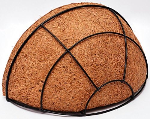Mylittlegarden Coir Wall Basket Planter-12 Inch Diameter- 1/4 of Sphere Shape with Black Frame