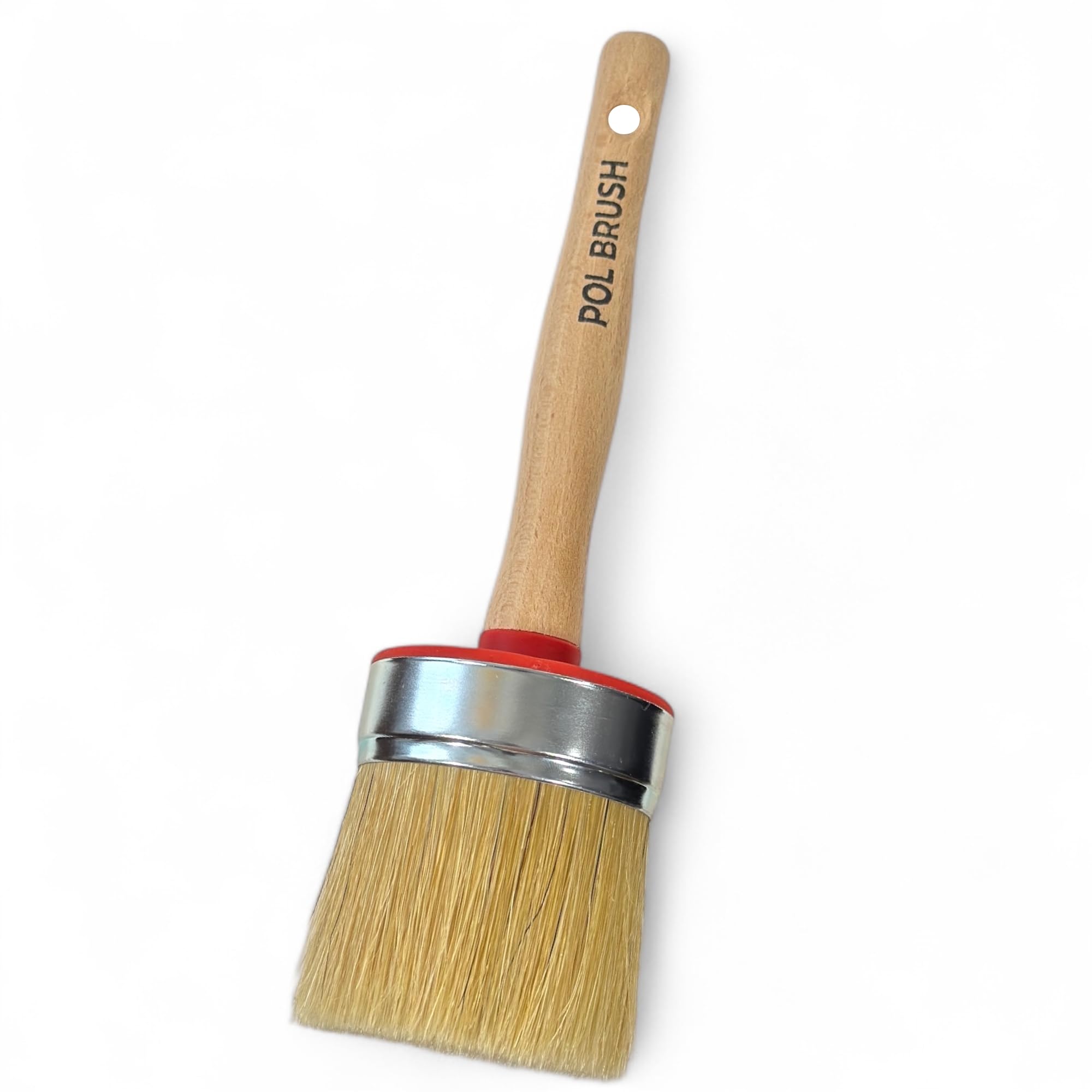 Photo 1 of 3 Inch Chalk & Wax Round Paint Brush - High European Quality - Natural Bristles - for Home, Wood, Walls, Art, Trim & Furniture - for Acrylic, Oil, Stain, Chalk, Wax & Latex Paints