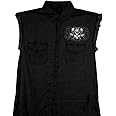 Hot Leathers Black Ride or Die Skull Sleeveless Denim Shirt