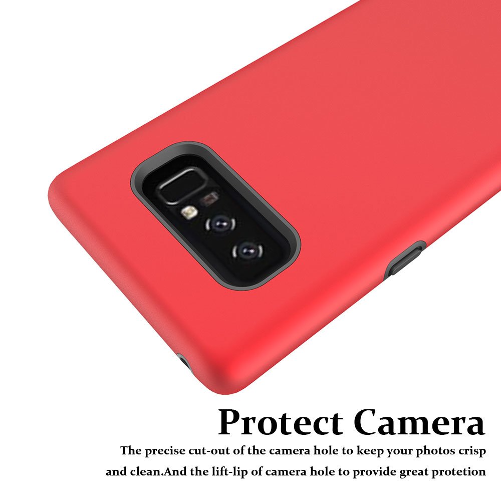 Note 8 Case, Galaxy Note 8 Case, MagicSky Slim Corner Protection Shock Absorption Hybrid Dual Layer Armor Defender Protective Case Cover for Samsung Galaxy Note 8 (Red)