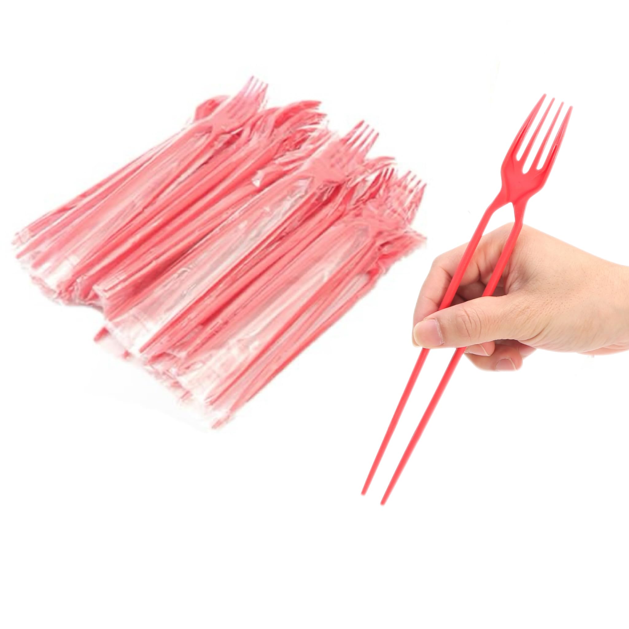 Photo 1 of (20PICS) Chopsticks and Fork in ONE Chopstick Fork Combo - 2-in-1 for Easy Dining, Versatile Chork for Asian Cuisine, Perfect for Beginners