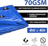 ANSIO Tarpaulin 4m x 4m Water-resistant Groundsheet Blue view 2