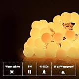 Fulighture Fairy Lights Battery Operated 5m 40LED Globe String Light Warm White view 6