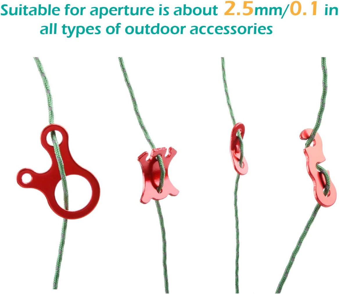 Azarxis Guy Rope 2.5mm Reflective Tent Guide Ropes, 50 Feet/15.24m Guy