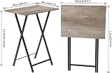 HOOBRO Side Table 2 Pack Folding Tables Industrial Greige Black EBG25BZ01 view 6