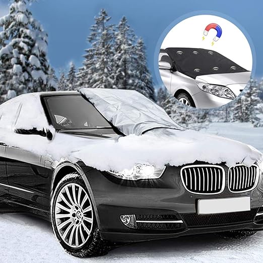 omitium Frontscheibe Abdeckung Magnet Eisschutzfolien Auto Abdeckung Scheibenabdeckung Windschutzscheibe Faltbare Auto Winter