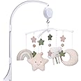 COTTONBEBE Crib Mobile 35 Lullaby Muisc, Organic Cotton Baby Mobiles for Cribs & Pack N Play, Easy to Install, Stuffed Animals Hanging Toys Newborn Boys & Girls, Star Nursery Decor